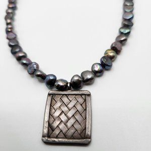 Saki Pearl Necklace with 925 silver pendant